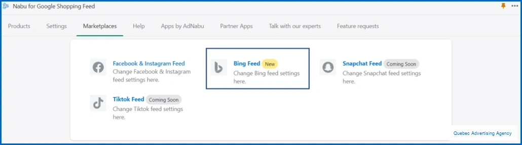 AdNabu Marketplace Integration for Bing Shopping